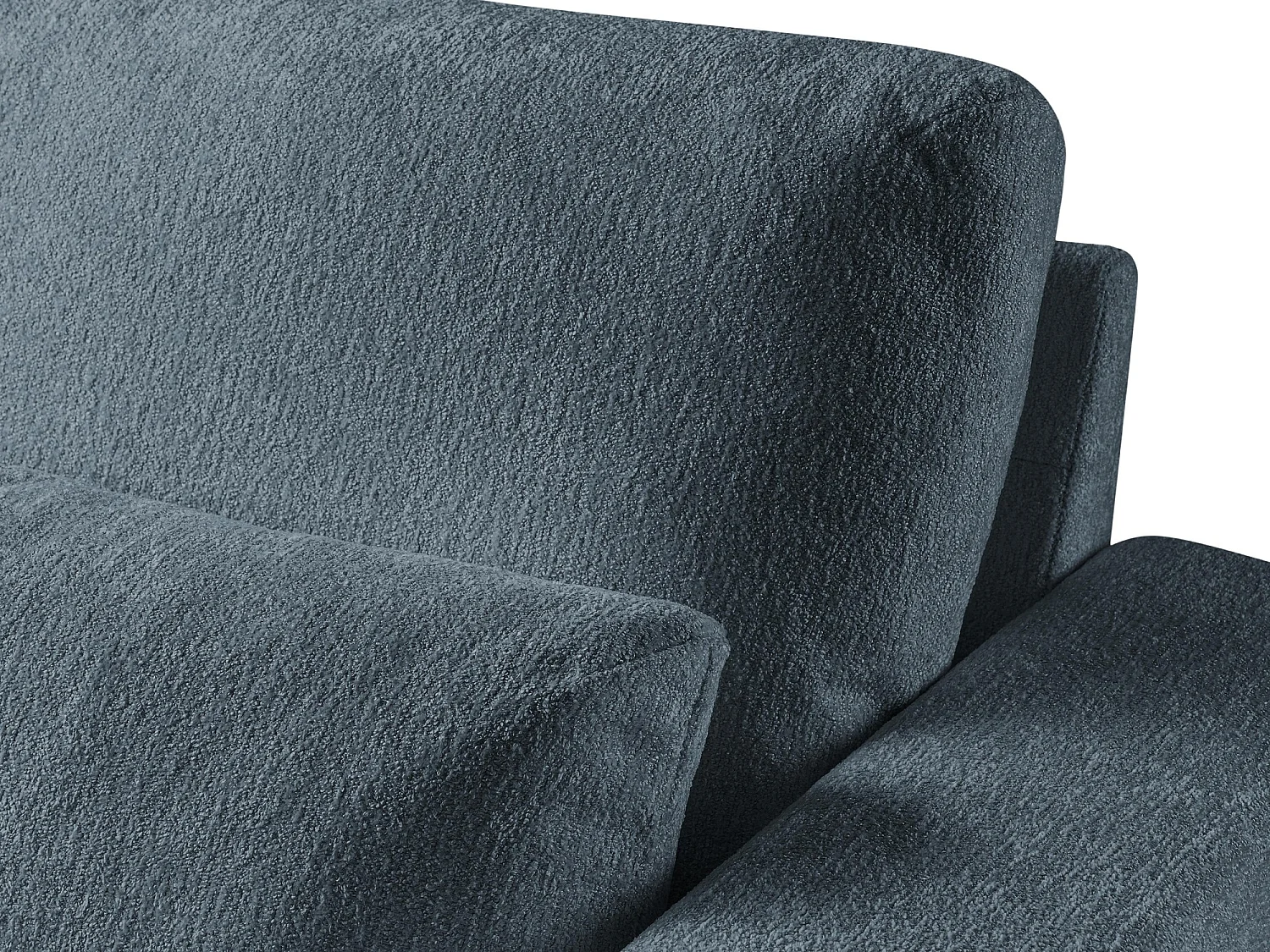 Canapé d’angle 4 places gauche en tissu chenille - bleu - AKALA