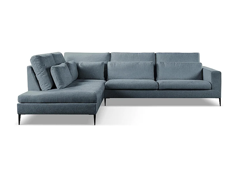 Ecksofa Links - Links - Chenille - Blau - AKALA