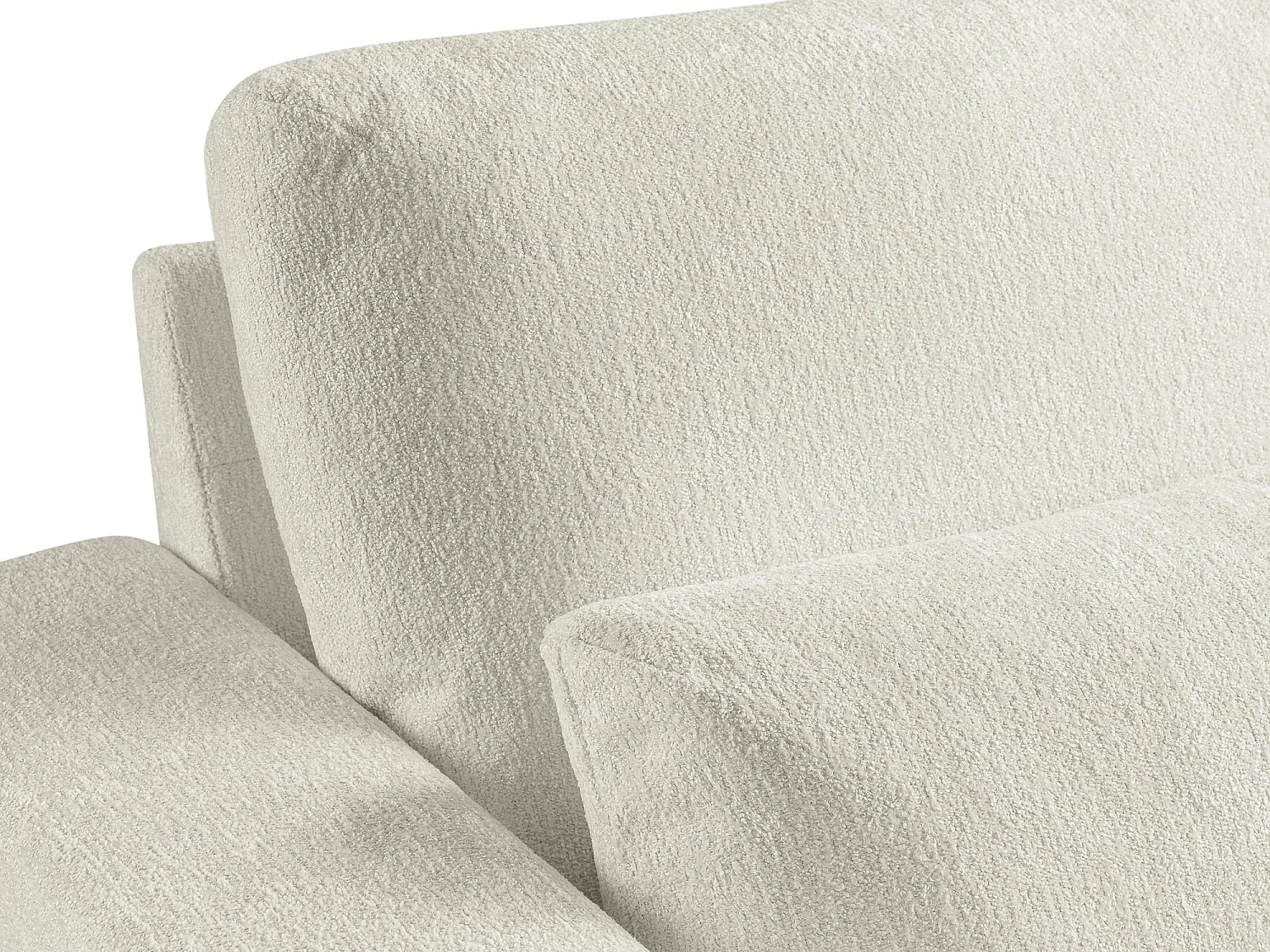 Canapé d’angle 4 places droit en tissu chenille - beige clair - AKALA