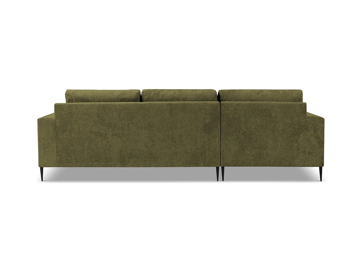 Canapé d’angle 3 places gauche en tissu chenille - olive - AKALA