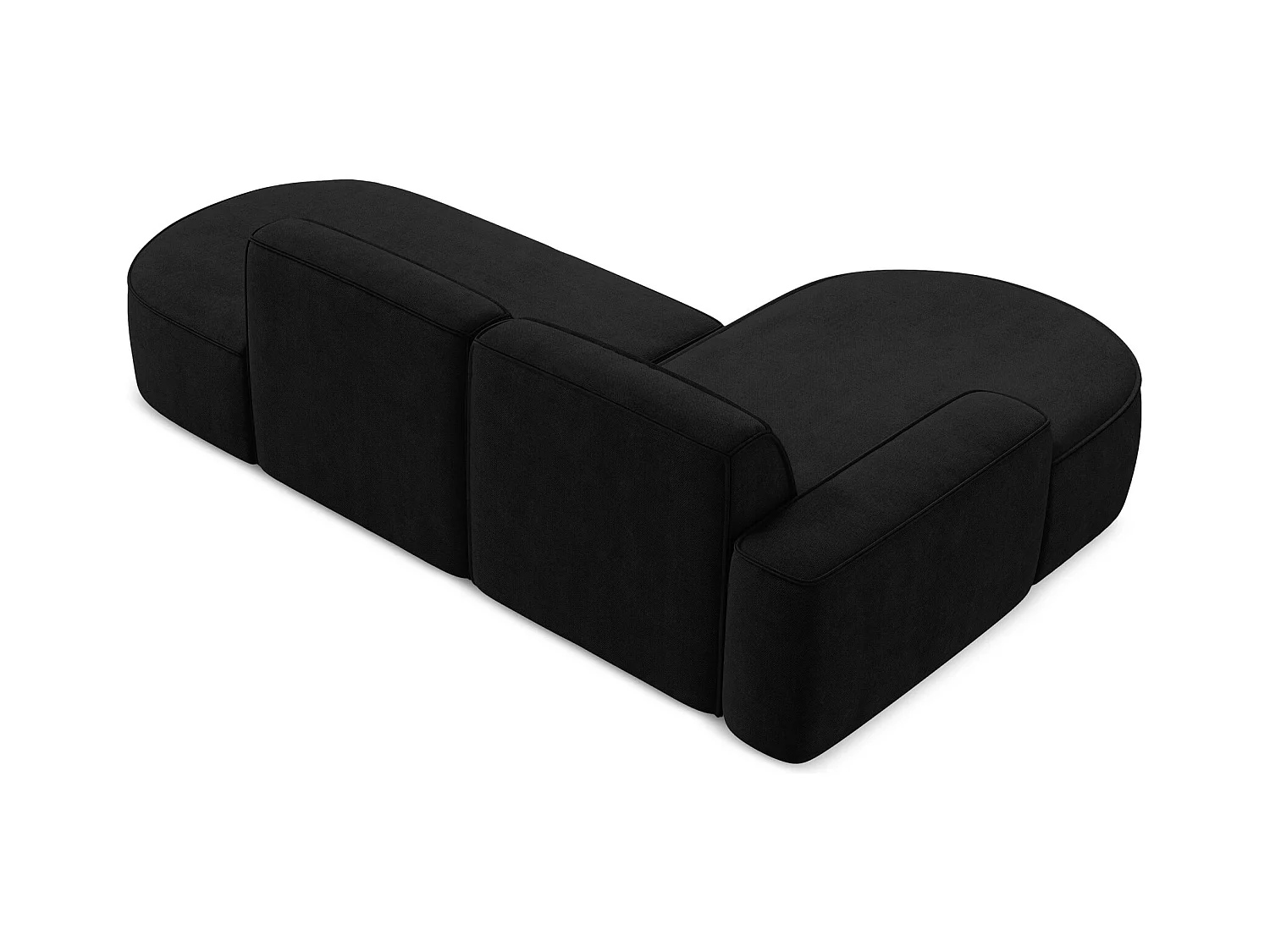 Canapé d'angle 3 places modulaire gauche en tissu chenille - noir - OMAO