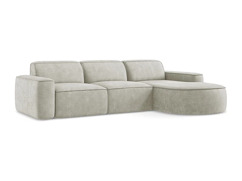3-Sitzer Modulares Ecksofa - Ecke Rechts - Chenille - Perle - OMAO