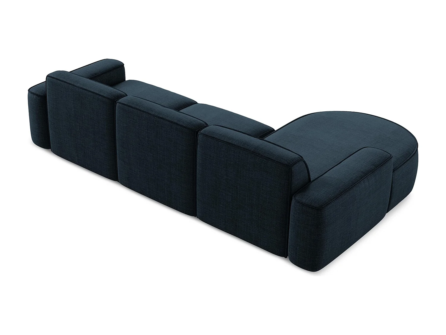 Modulaire hoekbank links van koningsblauw textuurstof - OMAO