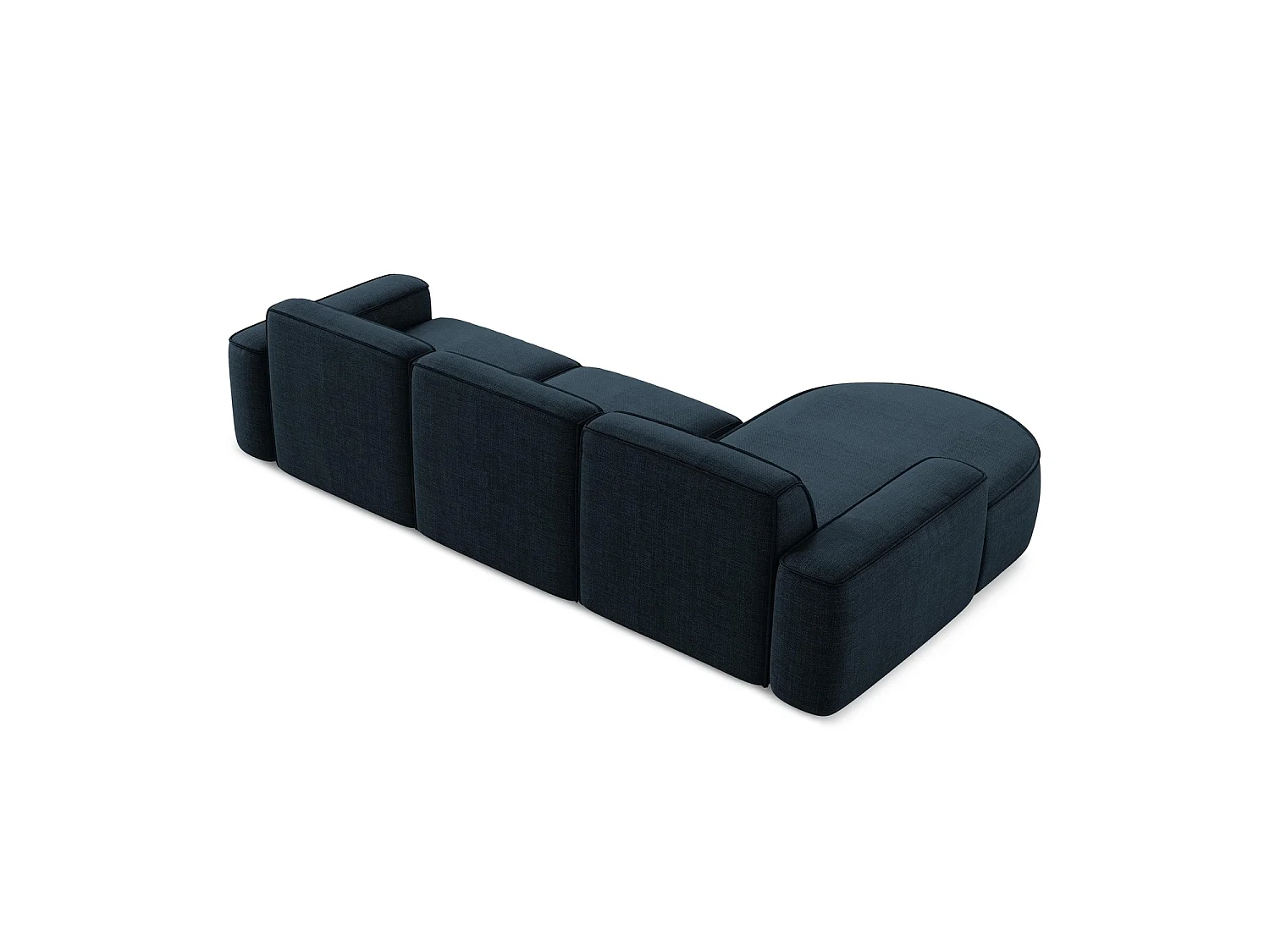 Canapé d'angle 3 places modulaire gauche en tissu texturé - bleu royal - MELISSA