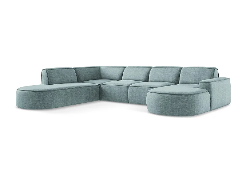 Modulares Wohnlandschaft - Strukturstoff - Jeans - OMAO