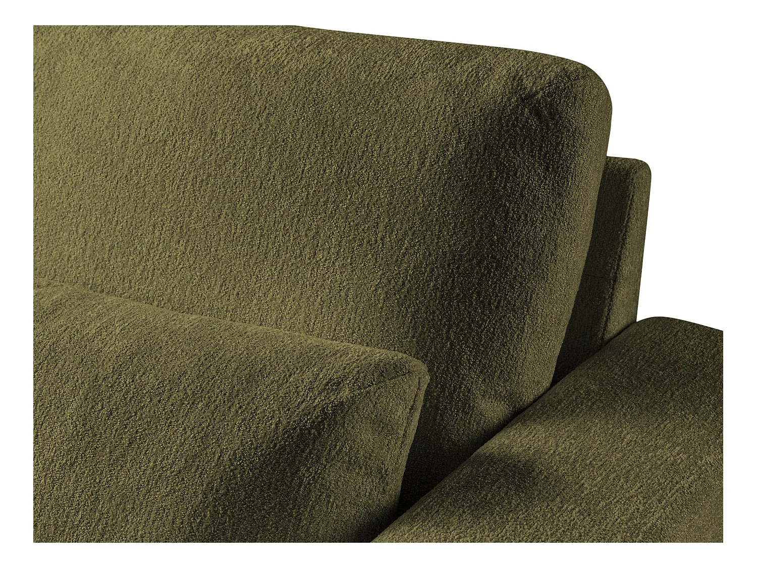 Canapé d’angle 4 places gauche en tissu chenille - olive - AKALA