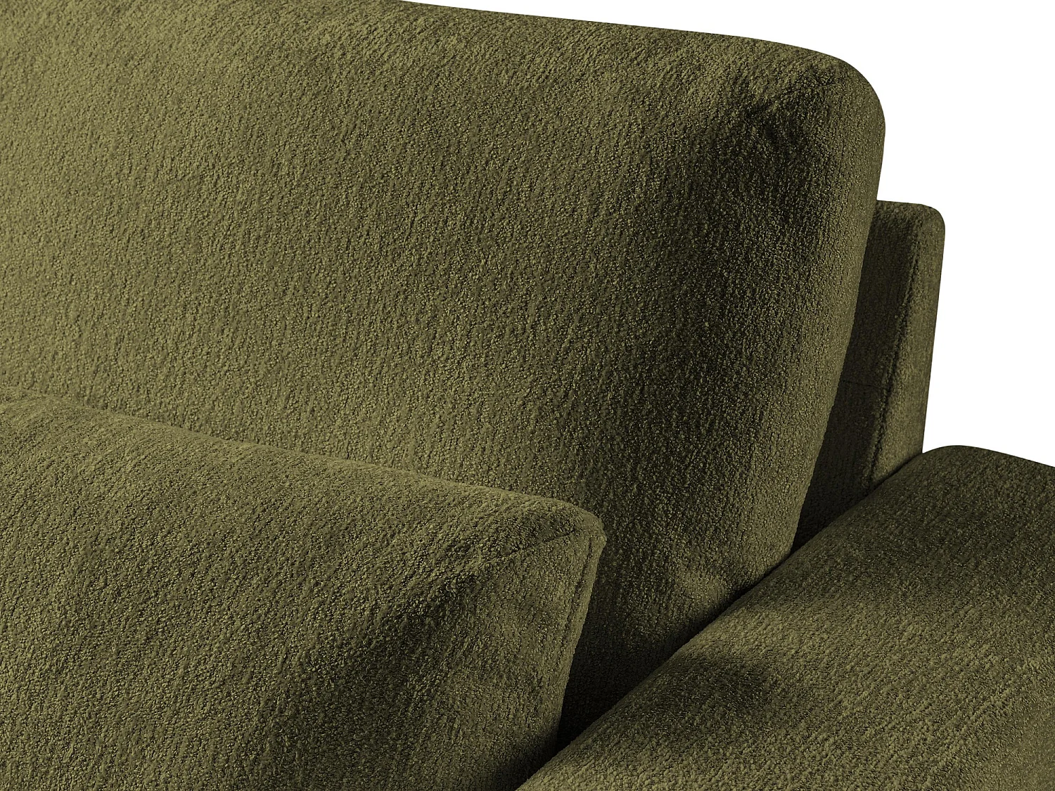 Canapé d’angle 4 places gauche en tissu chenille - olive - AKALA