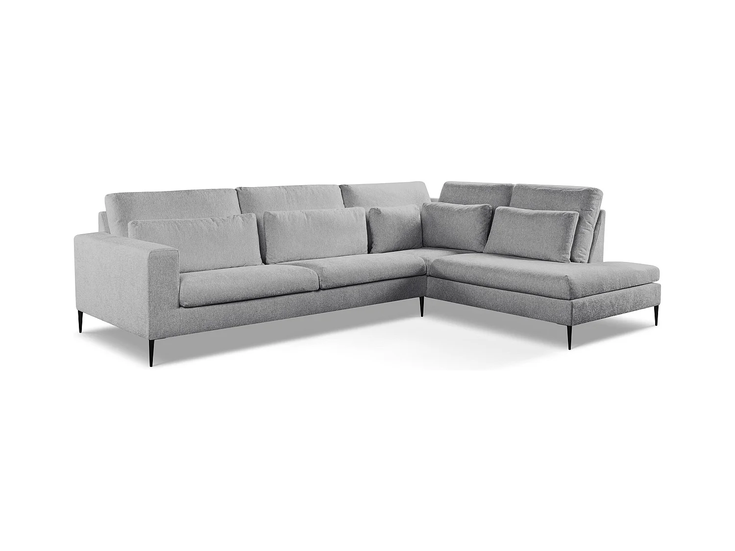 Ecksofa - Ecke Rechts - Chenille - Hellgrau - AKALA