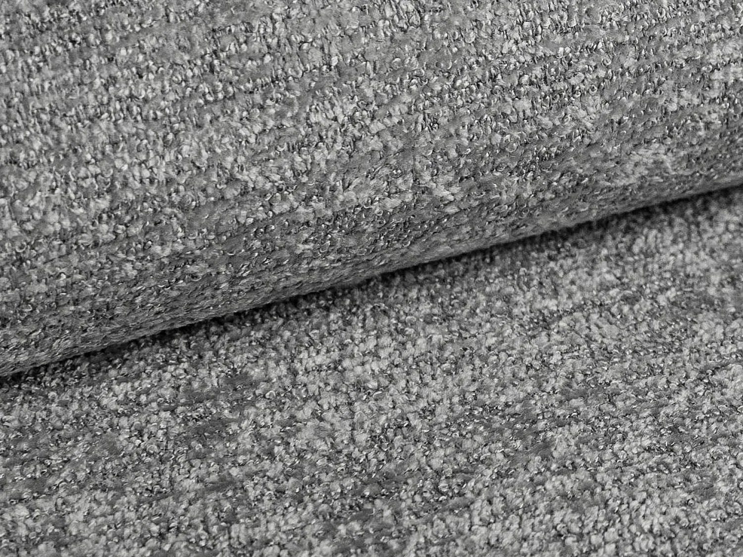 Canapé d’angle 4 places droit en tissu chenille - gris clair - AKALA