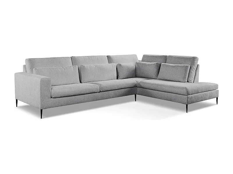 Ecksofa - Ecke Rechts - Chenille - Hellgrau - AKALA