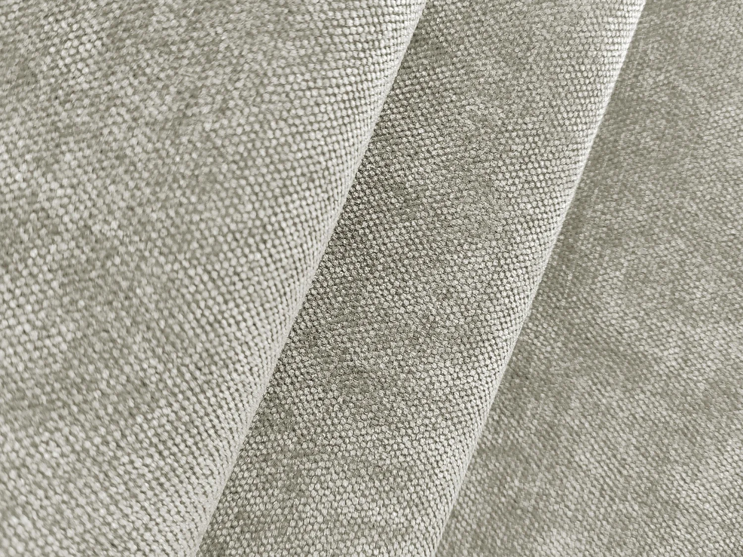 Canapé panoramique 5 places modulaire gauche en tissu chenille - perle - OMAO