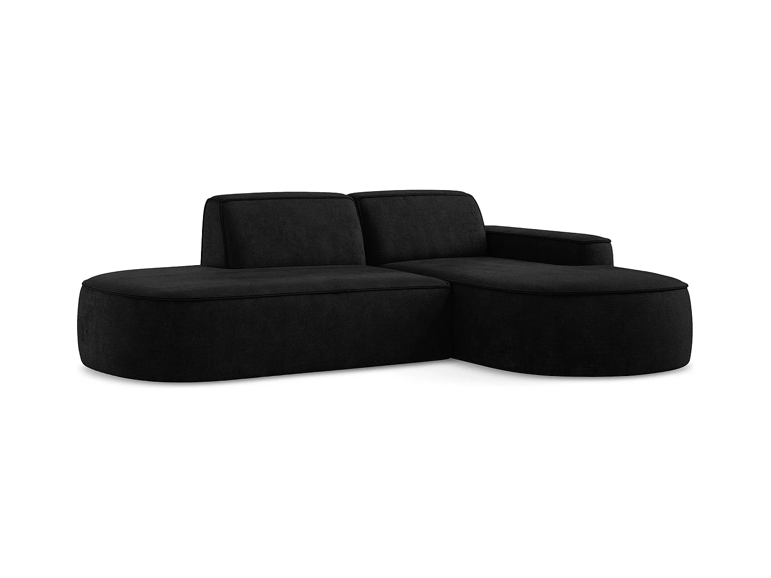 3-Sitzer Modulares Ecksofa - Ecke Rechts - Chenille - Schwarz - OMAO