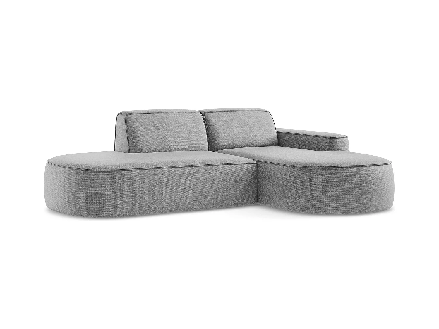 3-Sitzer Modulares Ecksofa - Ecke Rechts - Strukturstoff - Hellgrau - OMAO