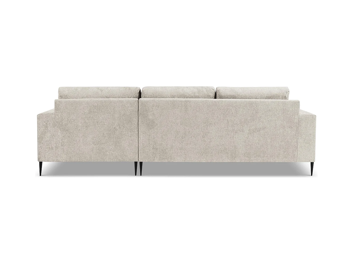 Canapé d’angle 3 places droit en tissu chenille - beige - AKALA