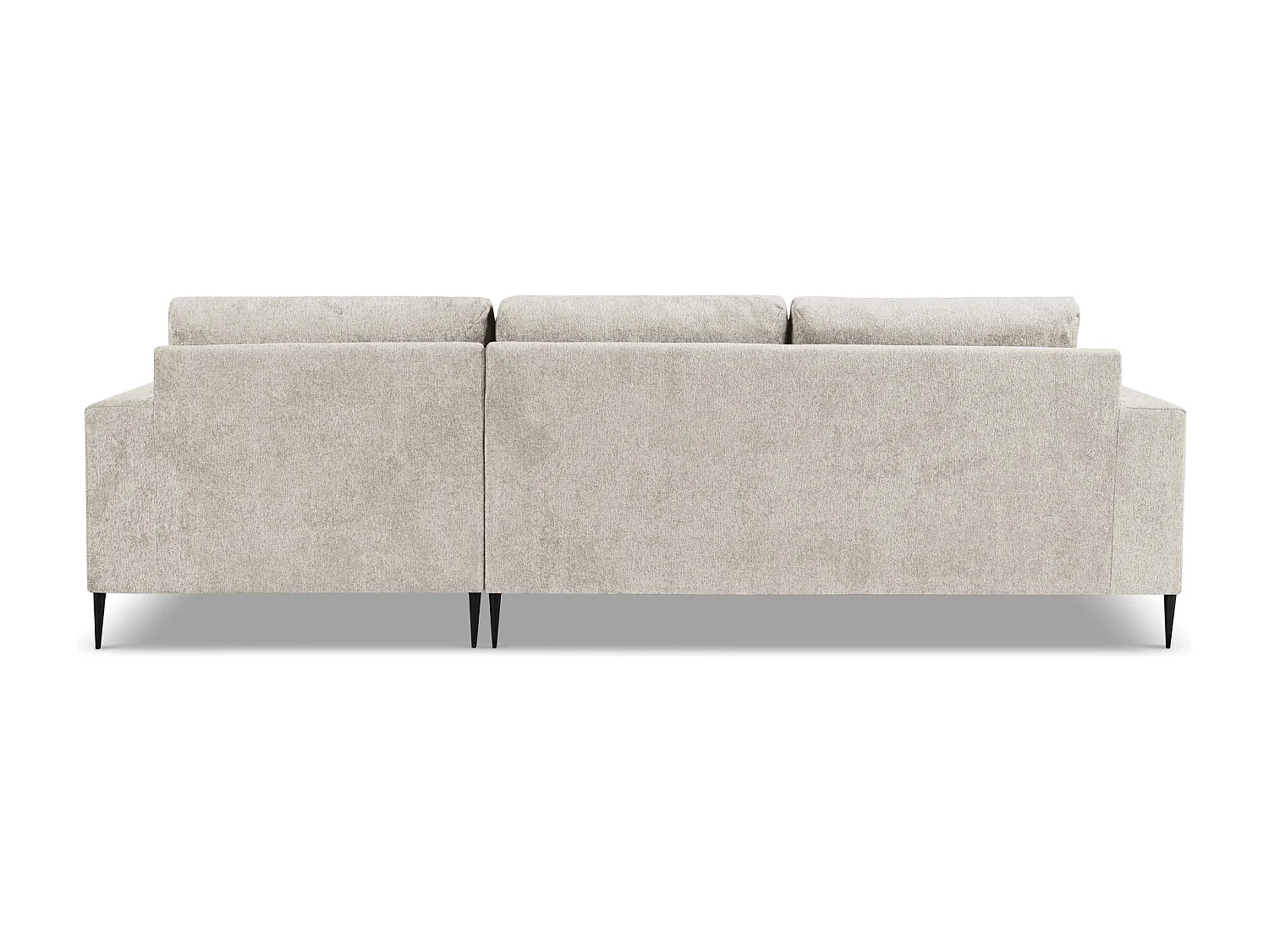 Canapé d’angle 3 places droit en tissu chenille - beige - AKALA