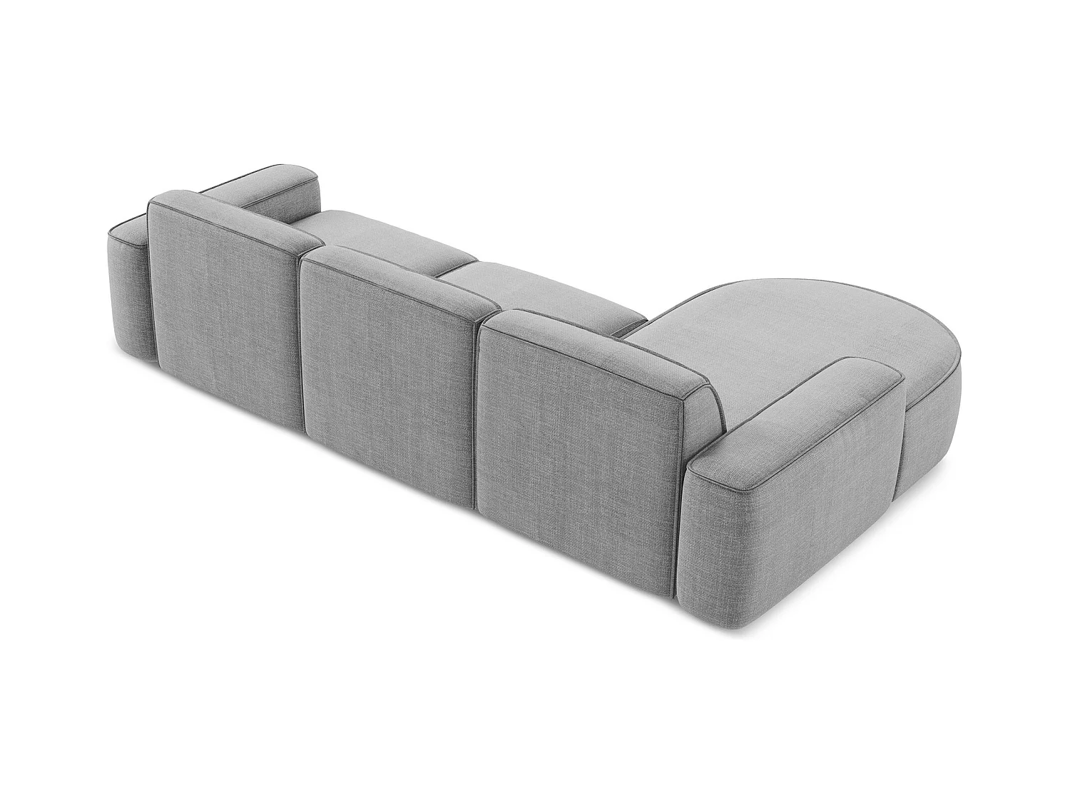 Canapé d'angle 3 places modulaire gauche en tissu texturé - gris clair - OMAO