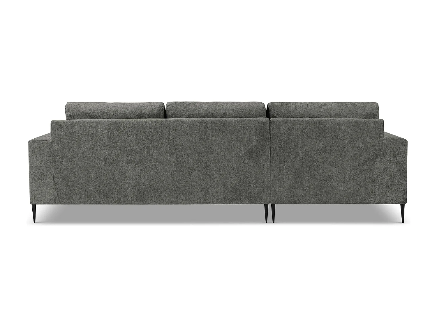 Canapé d’angle 3 places gauche en tissu chenille - gris foncé - AKALA