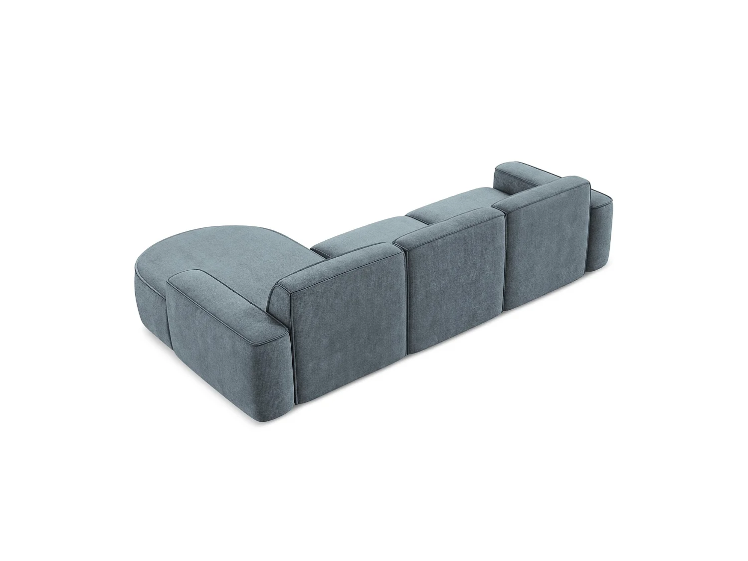 Canapé d'angle 3 places modulaire droit en tissu chenille - jeans - MELISSA