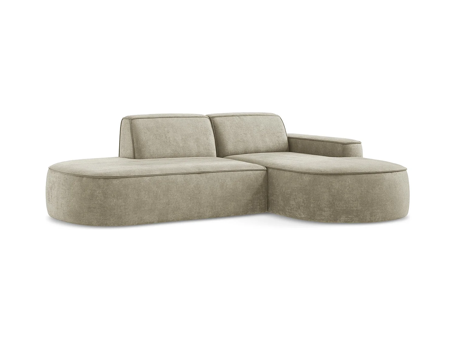 3-Sitzer Modulares Ecksofa - Ecke Rechts - Chenille - Beige - OMAO