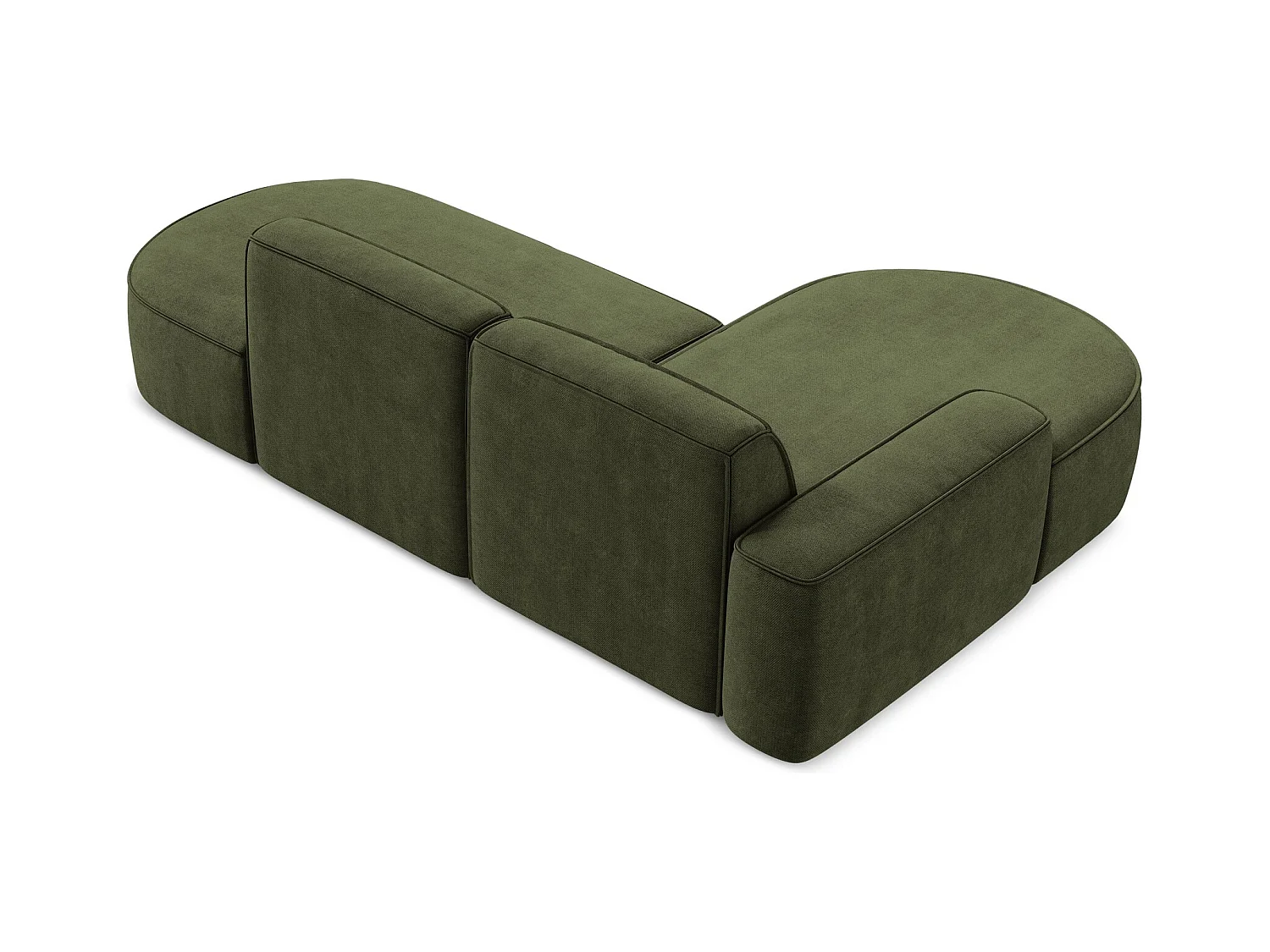 Canapé d'angle 3 places modulaire gauche en tissu chenille - olive - OMAO