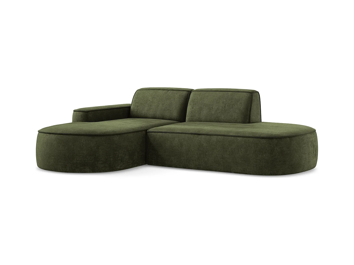 3-Sitzer Modulares Ecksofa - Ecke Links - Chenille - Olive - OMAO