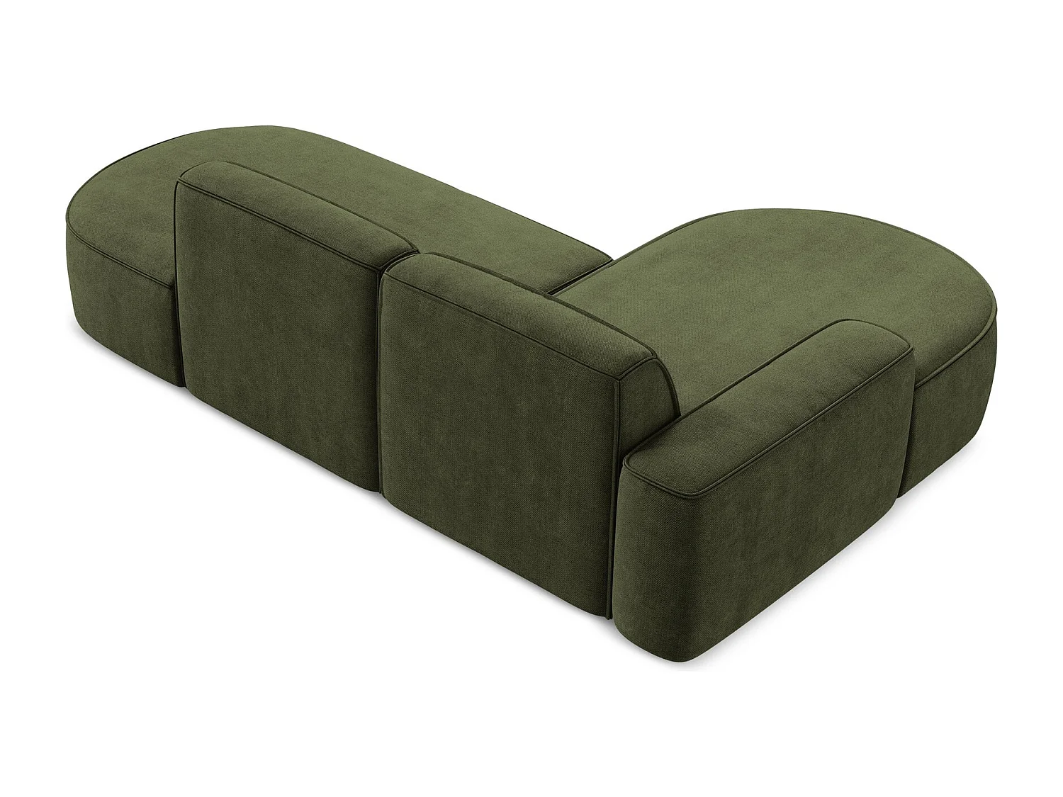 Canapé d'angle 3 places modulaire gauche en tissu chenille - olive - OMAO