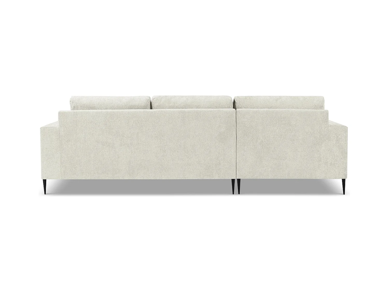 Canapé d’angle 3 places gauche en tissu chenille - beige clair - AKALA