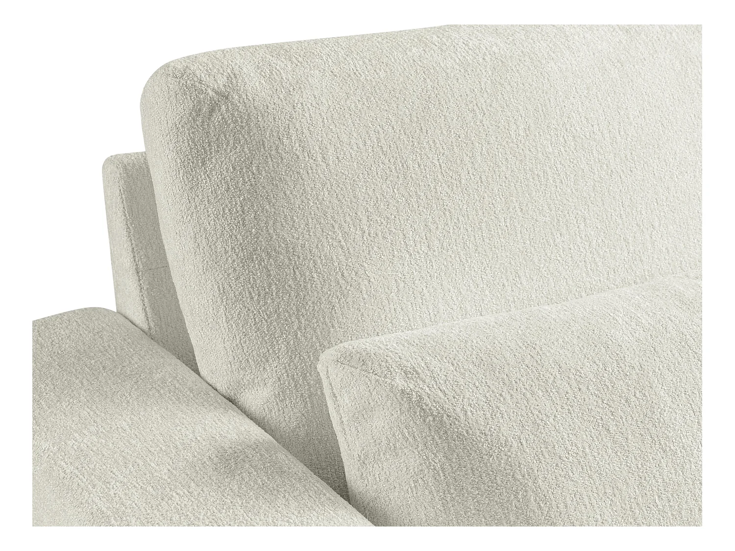 Canapé d’angle 3 places gauche en tissu chenille - beige clair - AKALA