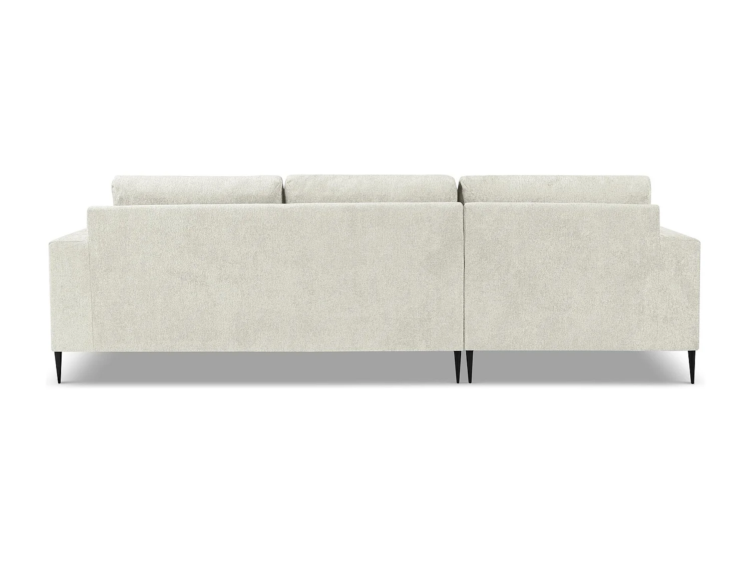 Canapé d’angle 3 places gauche en tissu chenille - beige clair - AKALA