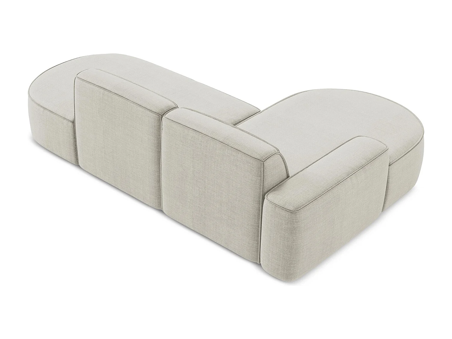 Canapé d'angle 3 places modulaire gauche en tissu texturé - beige clair - OMAO