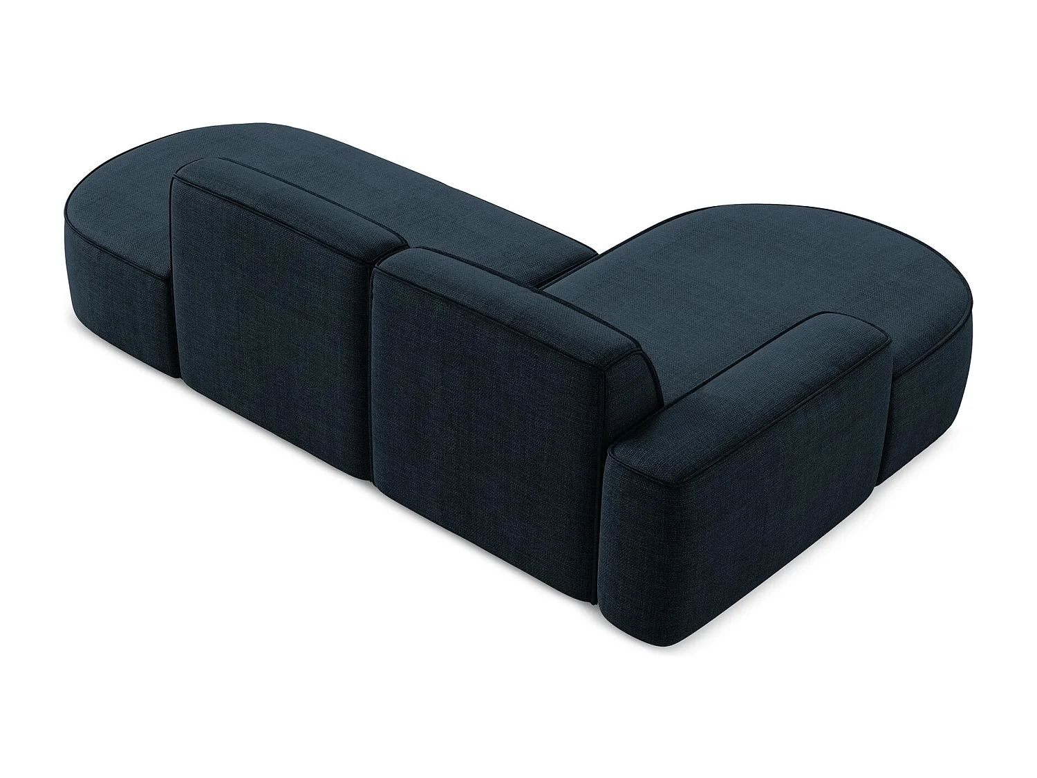 Canapé d'angle 3 places modulaire gauche en tissu texturé - bleu royal - OMAO