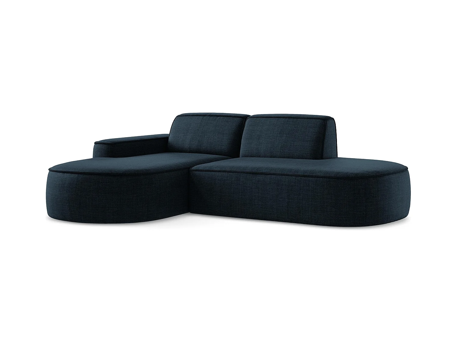 Canapé d'angle 3 places modulaire gauche en tissu texturé - bleu royal - OMAO