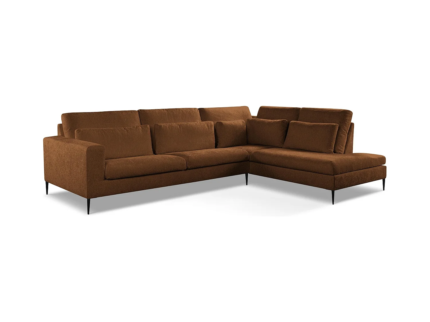 Ecksofa - Ecke Rechts - Chenille - Terrakotta - AKALA