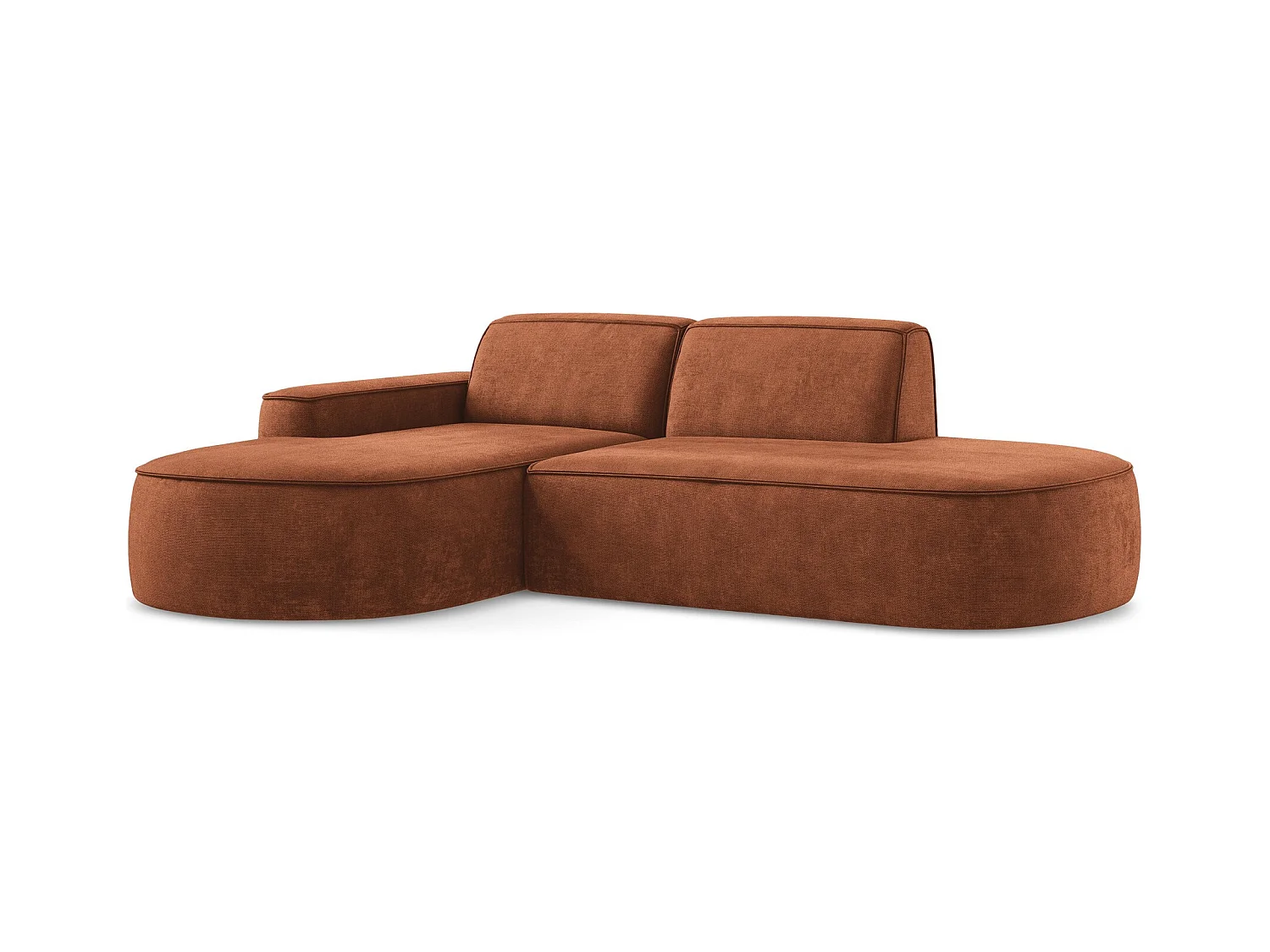3-Sitzer Modulares Ecksofa - Ecke Links - Chenille - Terrakotta - OMAO
