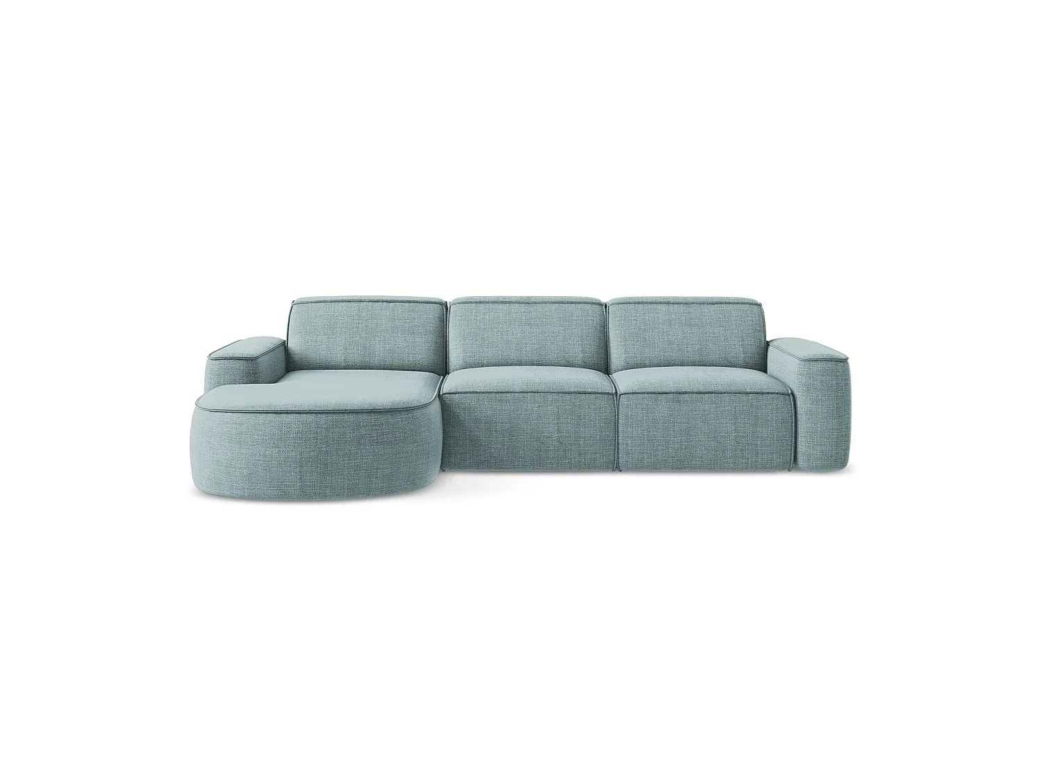 Modulaire hoekbank links van jeans textuurstof - MELISSA
