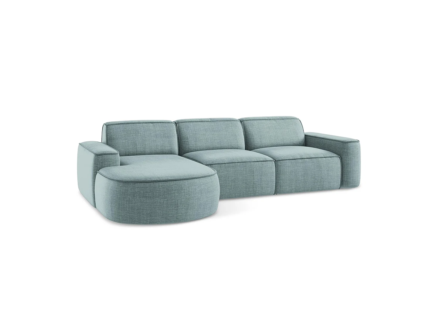 Modulaire hoekbank links van jeans textuurstof - MELISSA