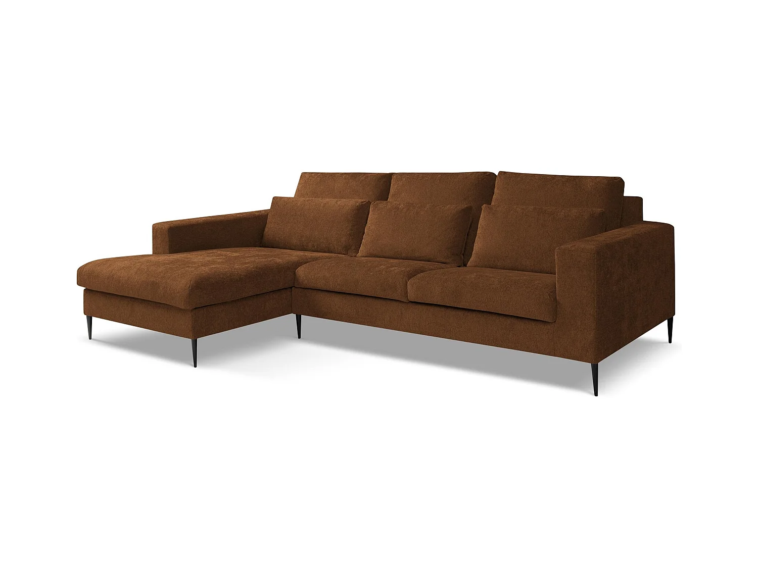 Ecksofa Links - Links - Chenille - Terrakotta - AKALA