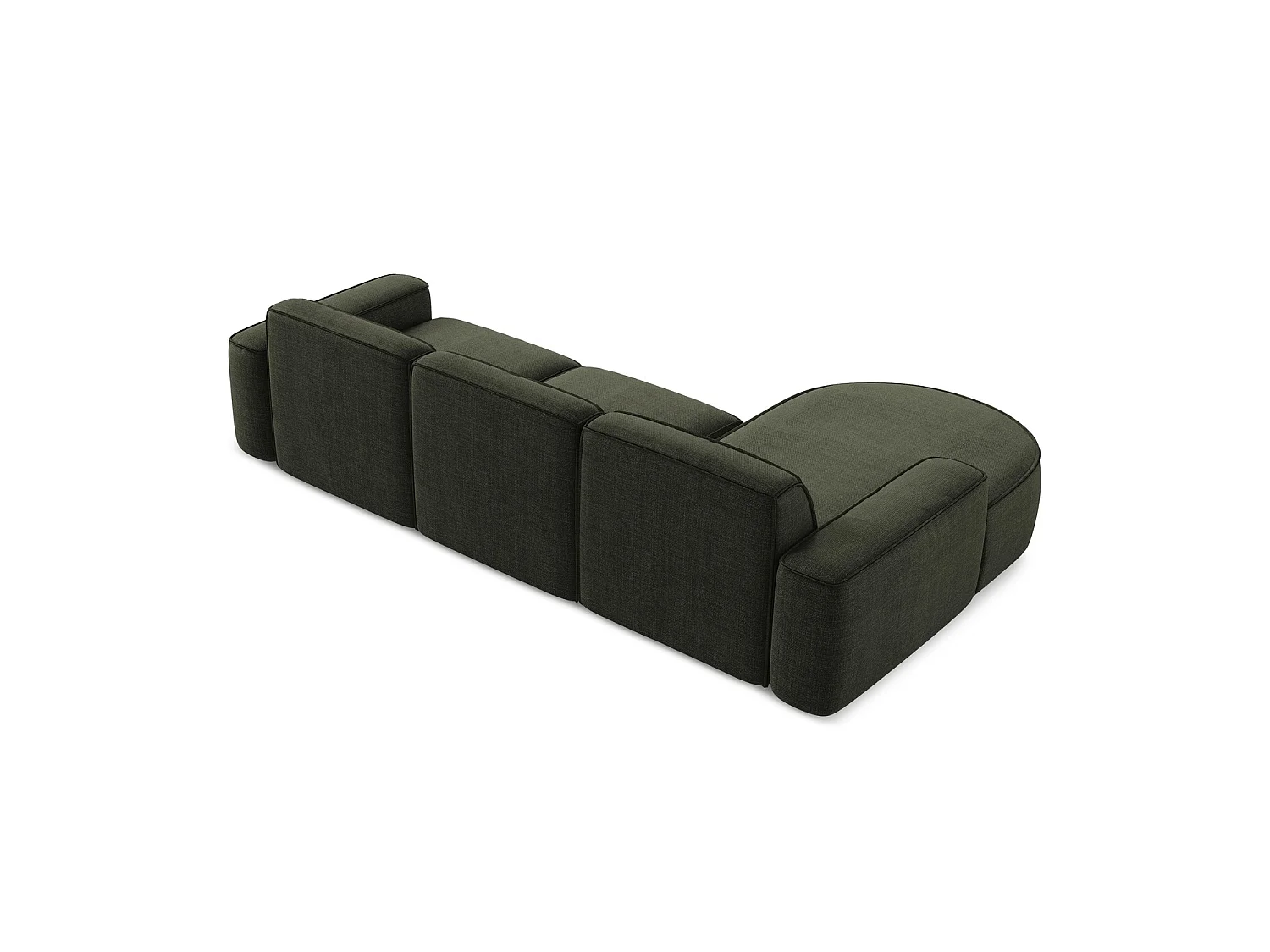 3-Sitzer Modulares Ecksofa - Ecke Links - Strukturstoff - Olive - MELISSA