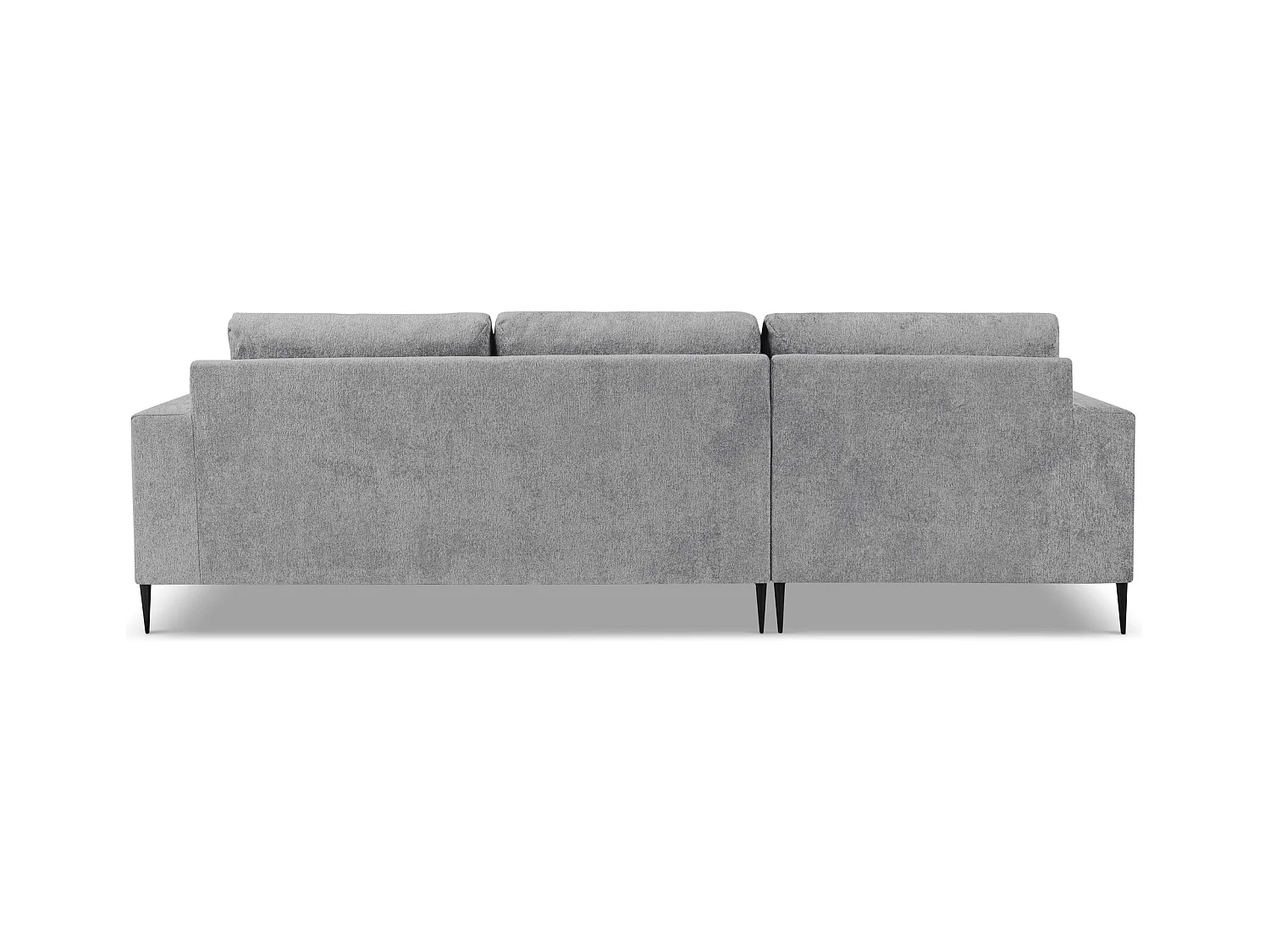 Canapé d’angle 3 places gauche en tissu chenille - gris clair - AKALA