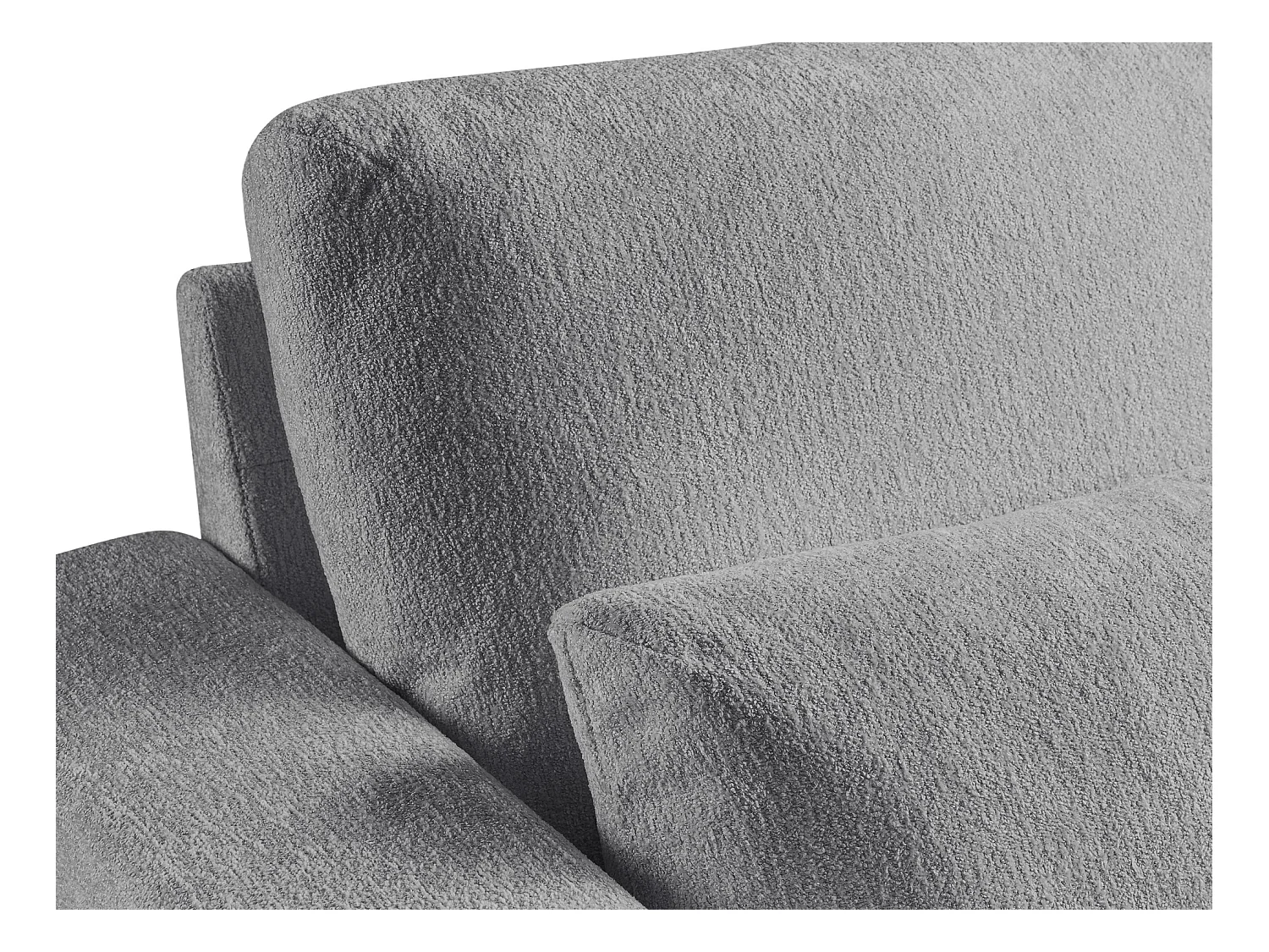 Canapé d’angle 3 places gauche en tissu chenille - gris clair - AKALA