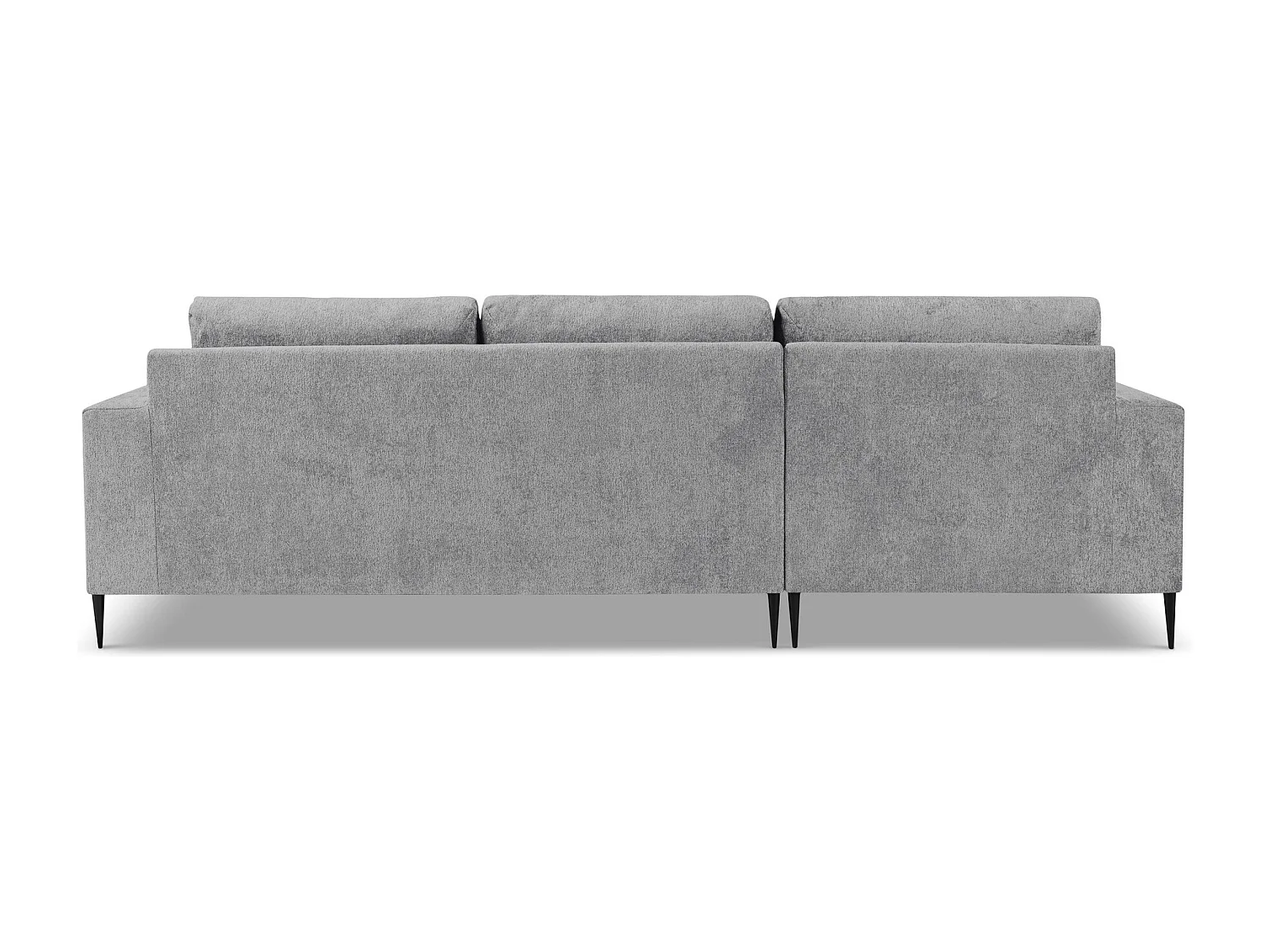 Canapé d’angle 3 places gauche en tissu chenille - gris clair - AKALA