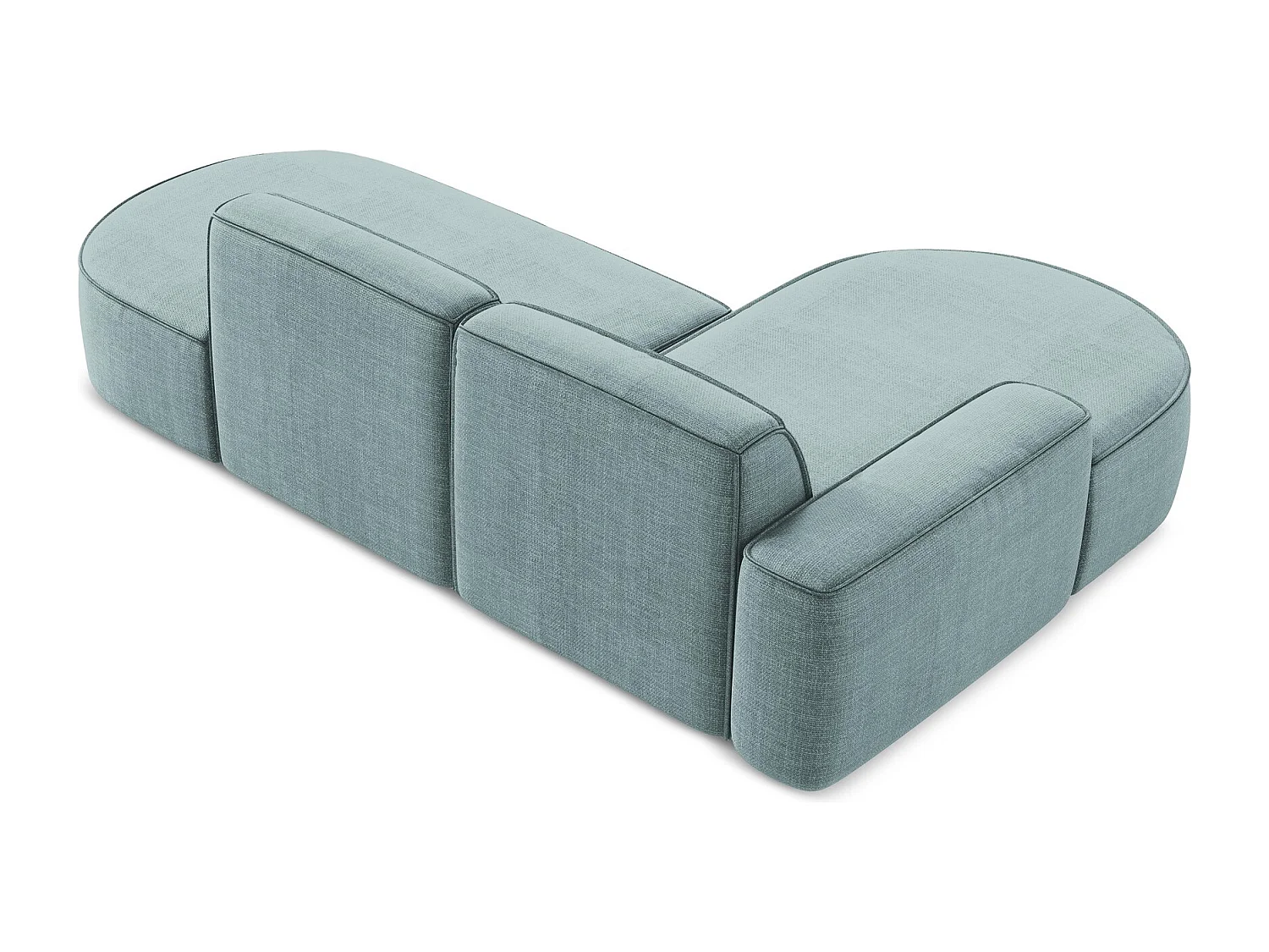 Canapé d'angle 3 places modulaire gauche en tissu texturé - jeans - OMAO