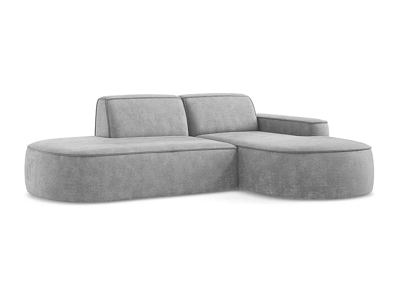 3-Sitzer Modulares Ecksofa - Ecke Rechts - Chenille - Hellgrau - OMAO