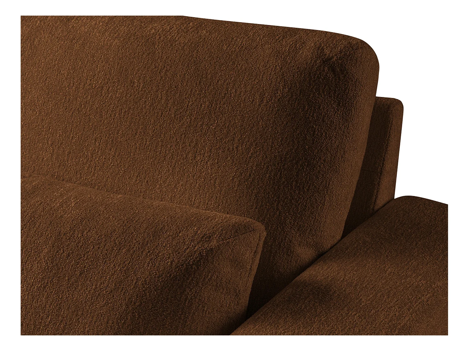 Canapé d’angle 4 places gauche en tissu chenille - terre cuite - AKALA