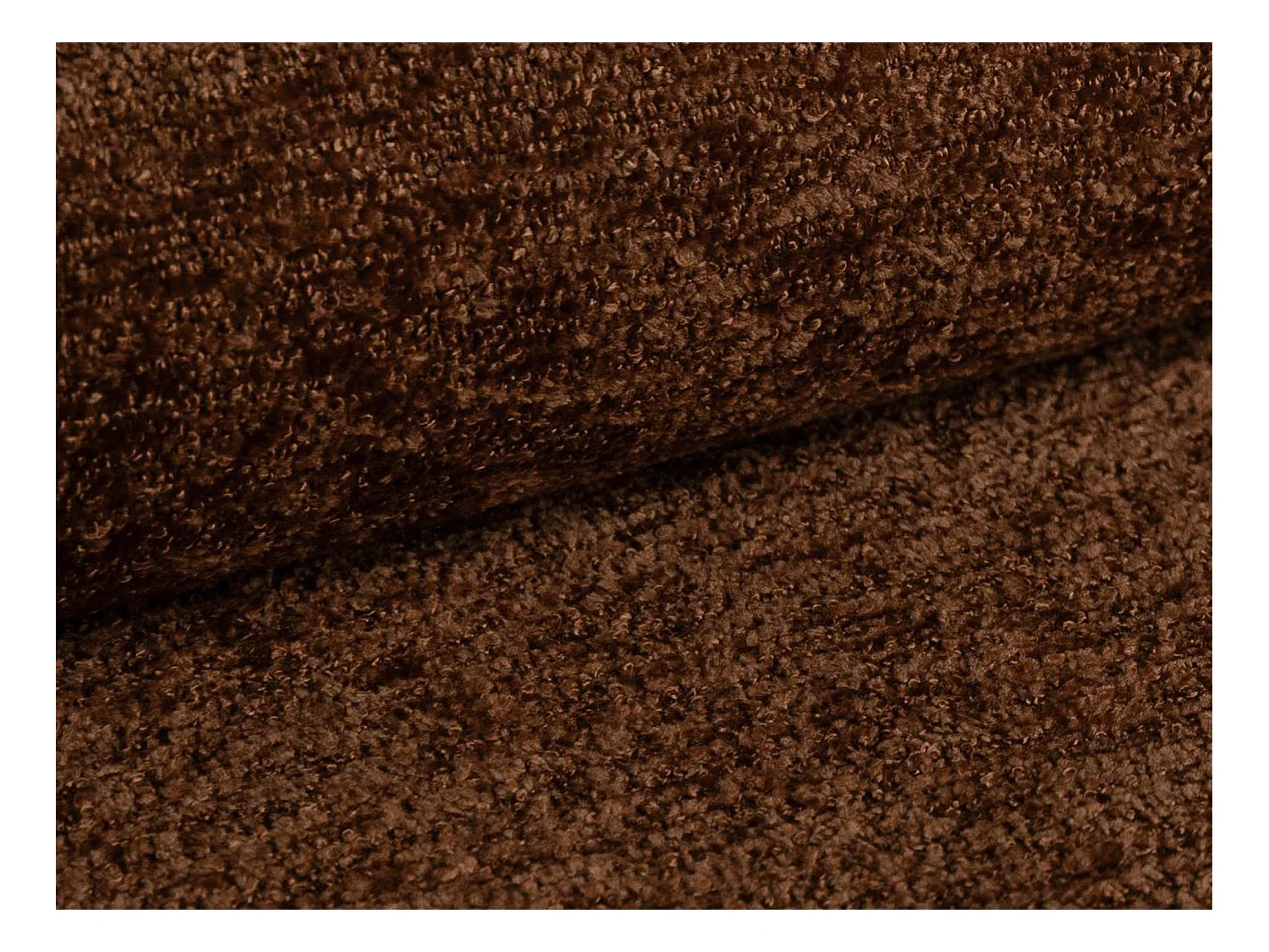 Canapé d’angle 4 places gauche en tissu chenille - terre cuite - AKALA