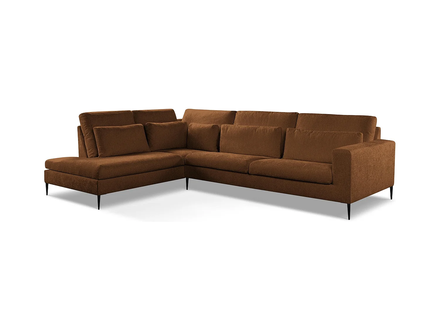 Ecksofa Links - Links - Chenille - Terrakotta - AKALA