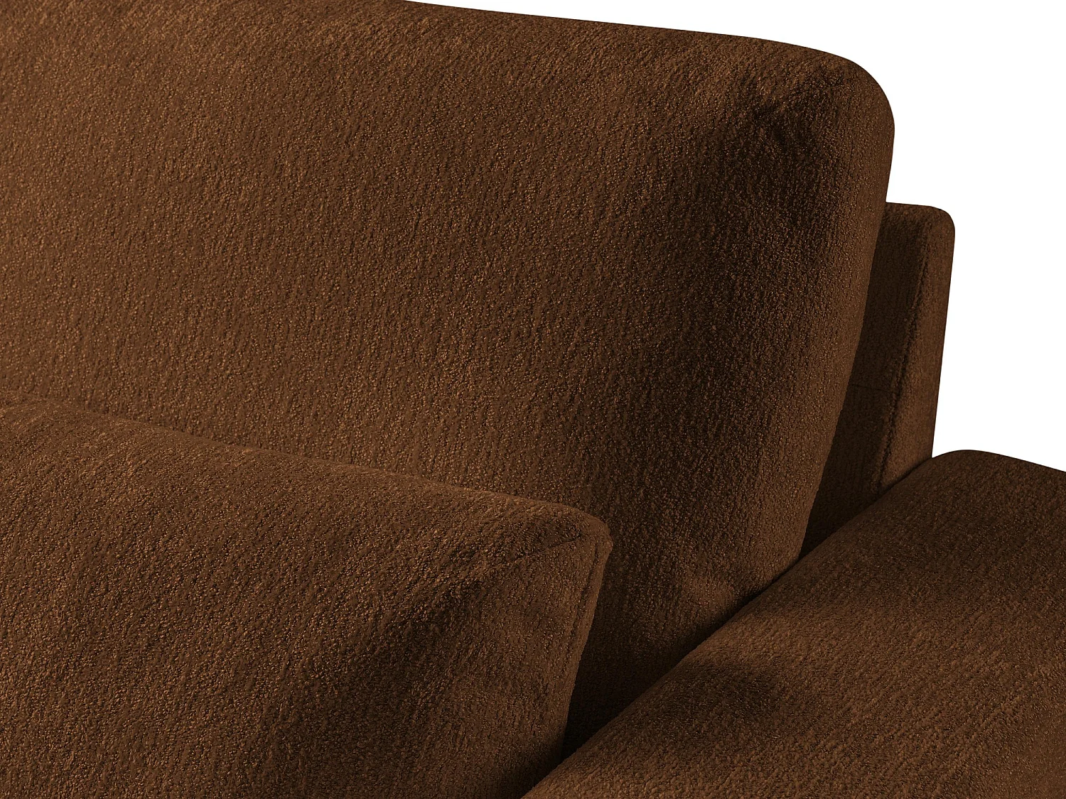 Canapé d’angle 4 places gauche en tissu chenille - terre cuite - AKALA