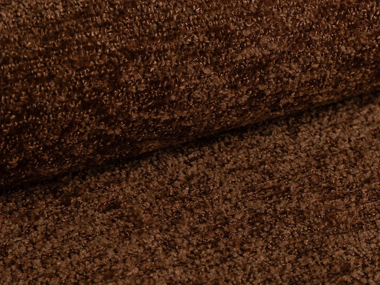 Canapé d’angle 4 places gauche en tissu chenille - terre cuite - AKALA