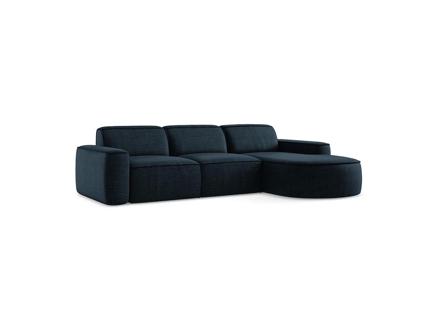 Modulaire hoekbank rechts van koningsblauw textuurstof - MELISSA