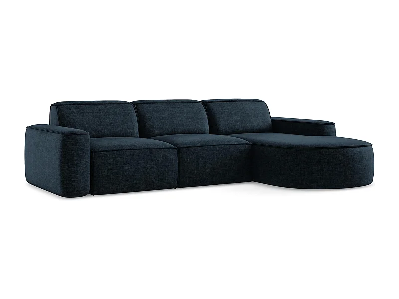 3-Sitzer Modulares Ecksofa - Ecke Rechts - Strukturstoff - Königsblau - OMAO